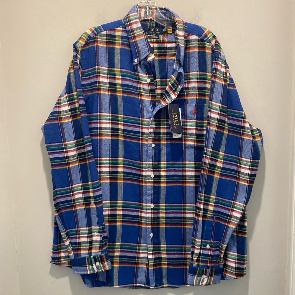 Polo Ralph Lauren Classic Fit Plaid Performance Shirt Mulitcolor Men's XL NWT